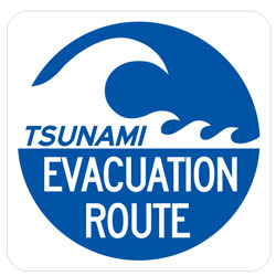 Tsunami Evacuation Route Sign