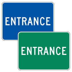 Entrance Signs (Blue/Green)