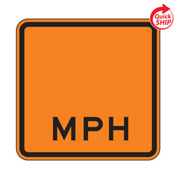 Speed Advisory (Blank) MPH Partially Finished Warning Plaques