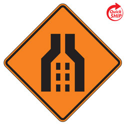 Double Pavement Transition Warning Sign for Temporary Traffic Control