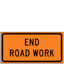 End Road Work Signs for Temporary Traffic Control (Crashworthy Barricade Signs)