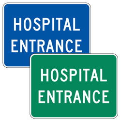 hospital entrance sign