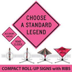 Compact Wrap & Roll Incident Management Signs with Ribs
