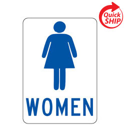 Women (Symbol) Restroom Facility Sign