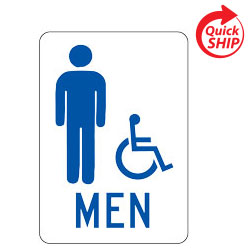 Men Handicapped (Symbol) Restroom Facility Sign