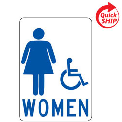 Women Handicapped (Symbol) Restroom Facility Sign
