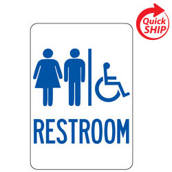 Unisex Handicapped (Symbol) Restroom Facility Sign