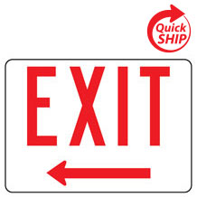 Exit with Left Arrow Facility Sign