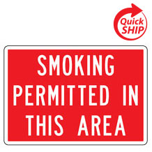 Smoking Permitted in This Area Facility Sign