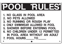 Pool Rules Private Property Sign