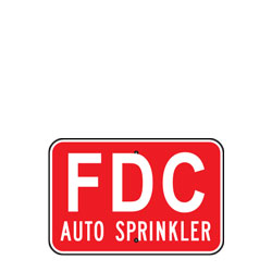 FDC Auto Sprinkler (Fire Department Connection) Sign