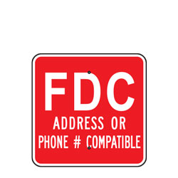 FDC (Address Or Phone # Compatible) (Fire Department Connection) Sign