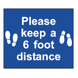 Coronavirus Exterior Floor Decal (Shoe Print Symbol) Please Keep A 6 Foot Distance