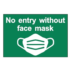 No Entry Without Face Mask (Face Mask Symbol) Window Decal