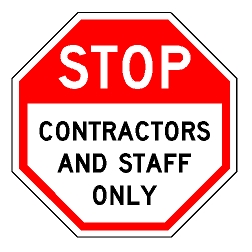 Stop Contractors And Staff Only Sign