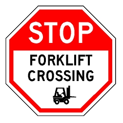 Stop Forklift Crossing (Forklift Symbol) Sign