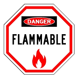 Danger Flammable (Flame Symbol) Sign