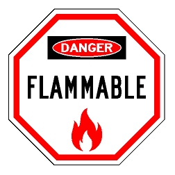 Danger Flammable (Flame Symbol) Sign