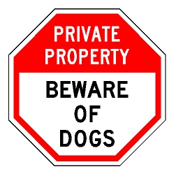 Private Property Beware Of Dogs Sign