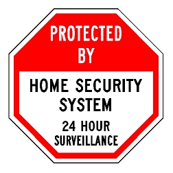 Protected By Home Security System 24 Hour Surveillance Sign