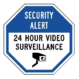 Security Alert 24 Hour Video Surveillance Sign