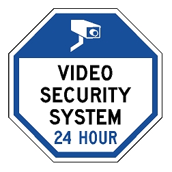 (Video Symbol) Video Security System 24 Hour Sign