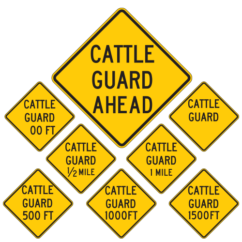 Cattle Guard (Distance) Warning Signs | National Forest Service