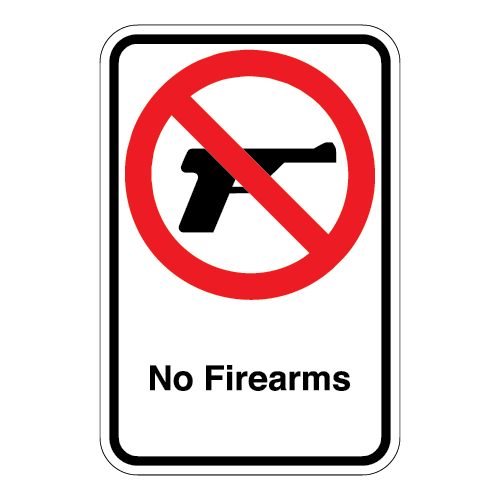 (No Gun Symbol) No Firearms Sign