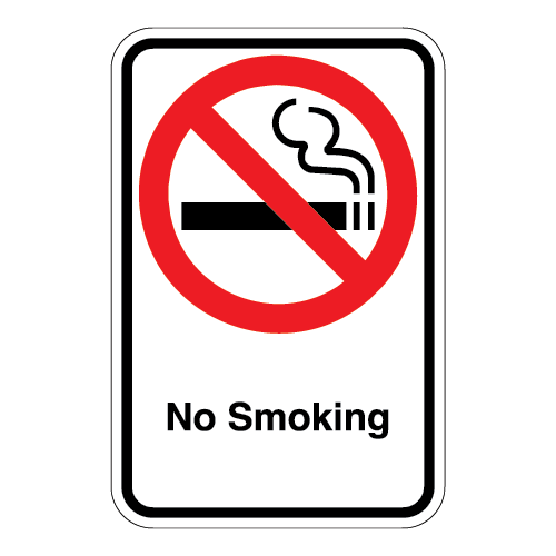 (No Cigarette Symbol) No Smoking Sign