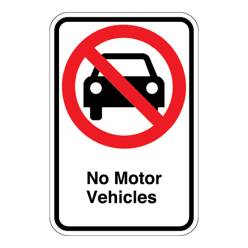 (No Vehicle Symbol) No Motor Vehicles Sign