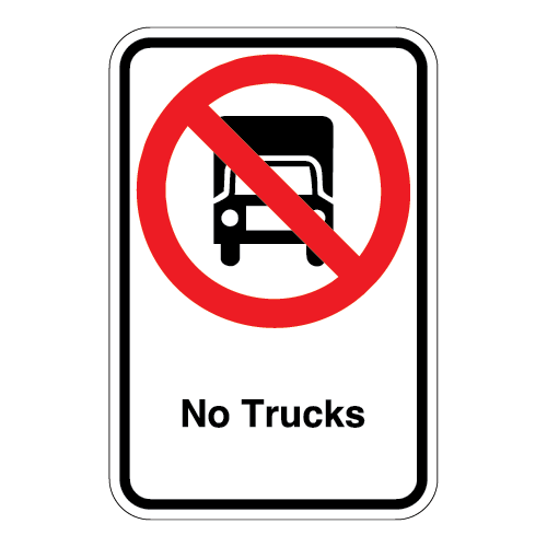 (No Delivery Truck Symbol) No Trucks Sign