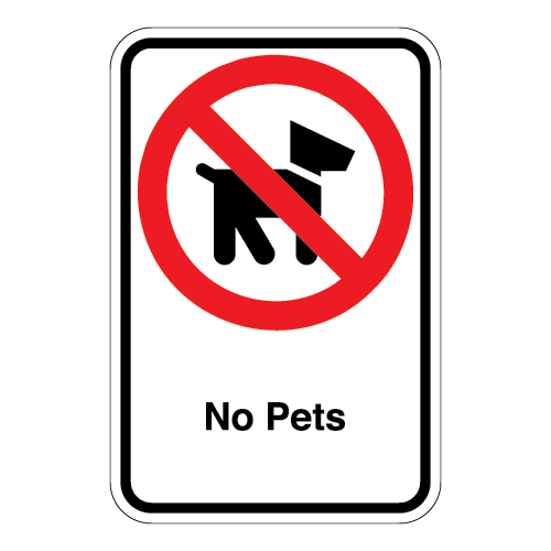 (No Dog Cat Symbol) No Pets Sign