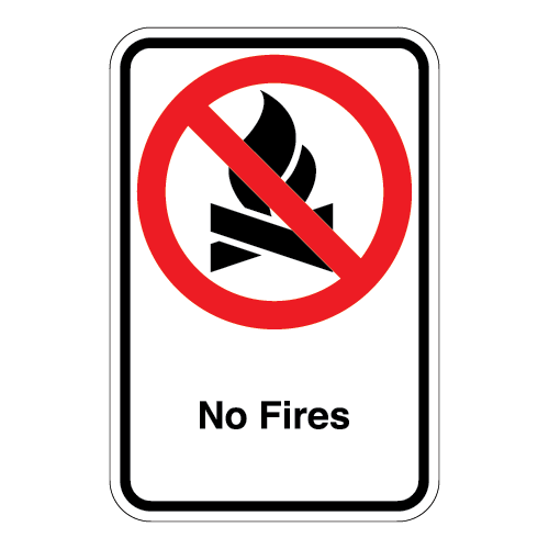 (No Campfire Symbol) No Fires Sign