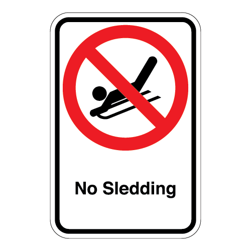 (No Sled Symbol) No Sledding Sign