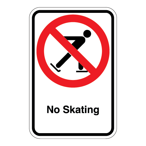 (No Skater Symbol) No Skating Sign