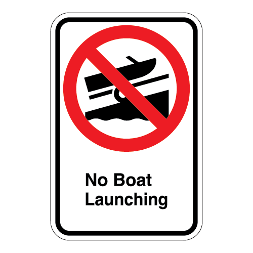 (No Boat Symbol) No Boat Launching Sign