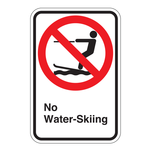 (No Waterskiing Symbol) No Waterskiing Sign