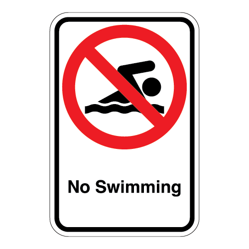 (No Swimming Symbol) No Swimming Sign