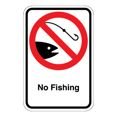 (No Fishing Symbol) No Fishing Sign
