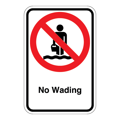 (No Wading Symbol) No Wading Sign