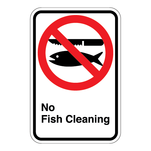 (No Fish Cleaning Symbol) No Fish Cleaning Sign