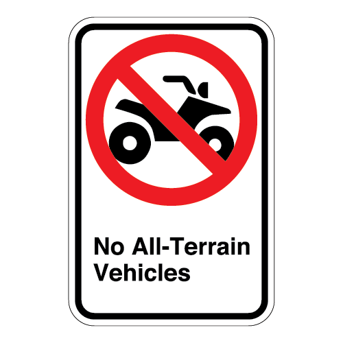 (No ATV Symbol) No All Terrain Vehicles Sign