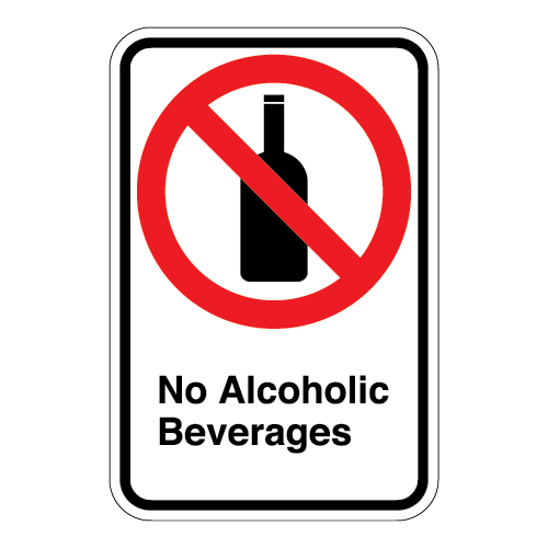 (No Alcoholic Beverages Symbol) No Alcoholic Beverages Sign