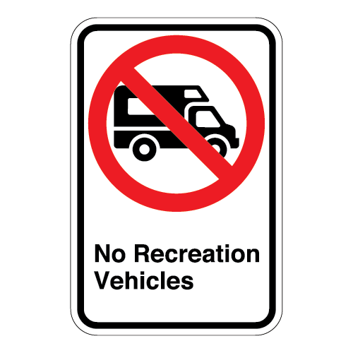 (No Recreation Vehicles Symbol) No Recreation Vehicles Sign