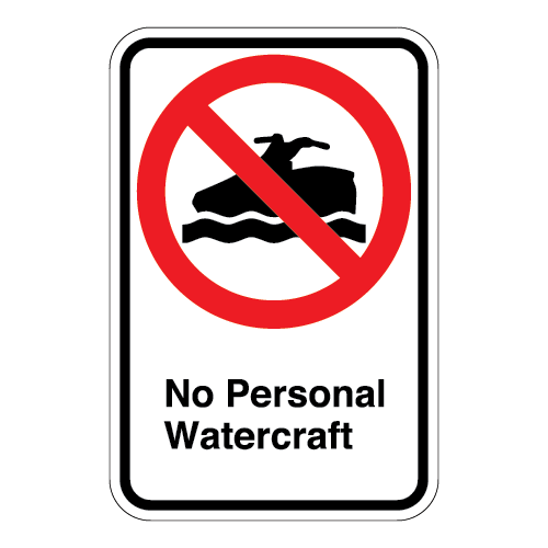 (No Personal Watercraft Symbol) No Personal Watercraft Sign