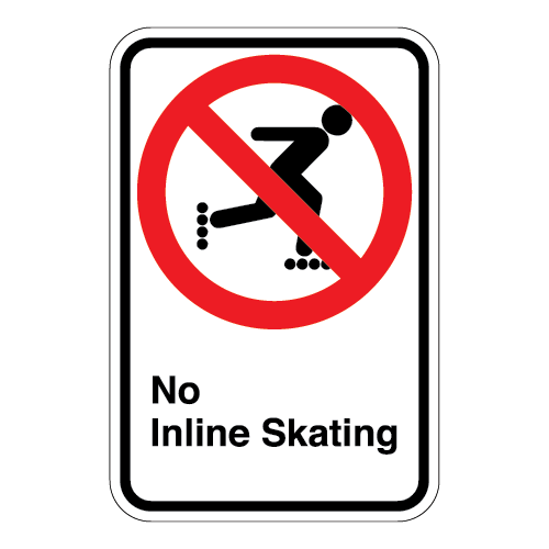 (No Inline Skating Symbol) No Inline Skating Sign