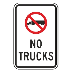 (No Truck Symbol) No Trucks Sign