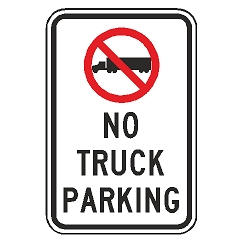 (No Truck Symbol) No Truck Parking Sign