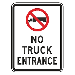 (No Truck Symbol) No Truck Entrance Sign