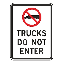(No Truck Symbol) Trucks Do Not Enter Sign